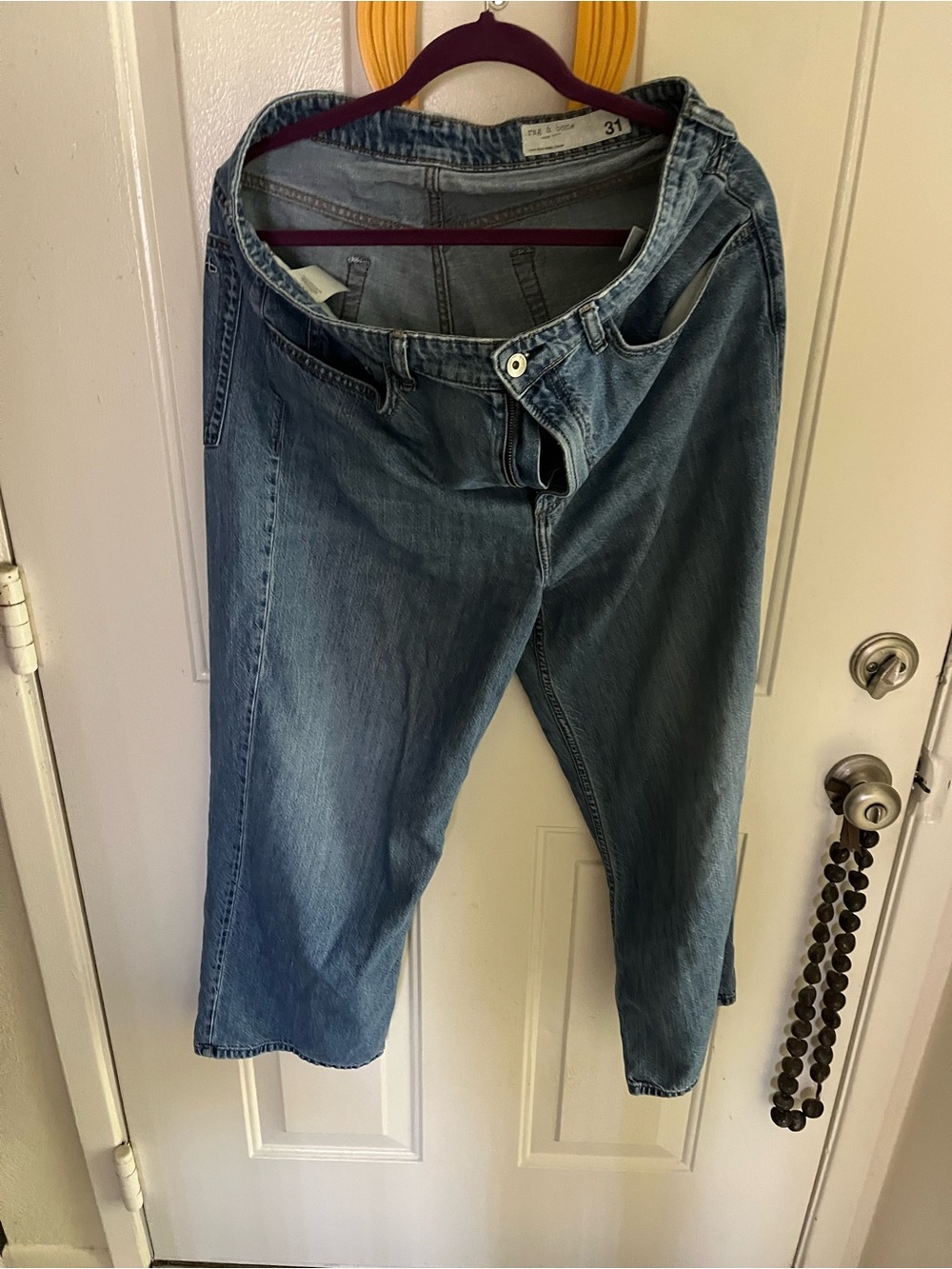 rag & bone Light Blue Cropped Ankle Jeans
